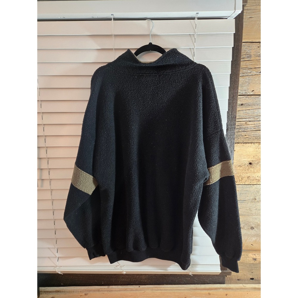 Wild Wings Vintage Fleece Pullover‎ Mens XXL Black Deer Embroidered Sherpa - Picture 5 of 8